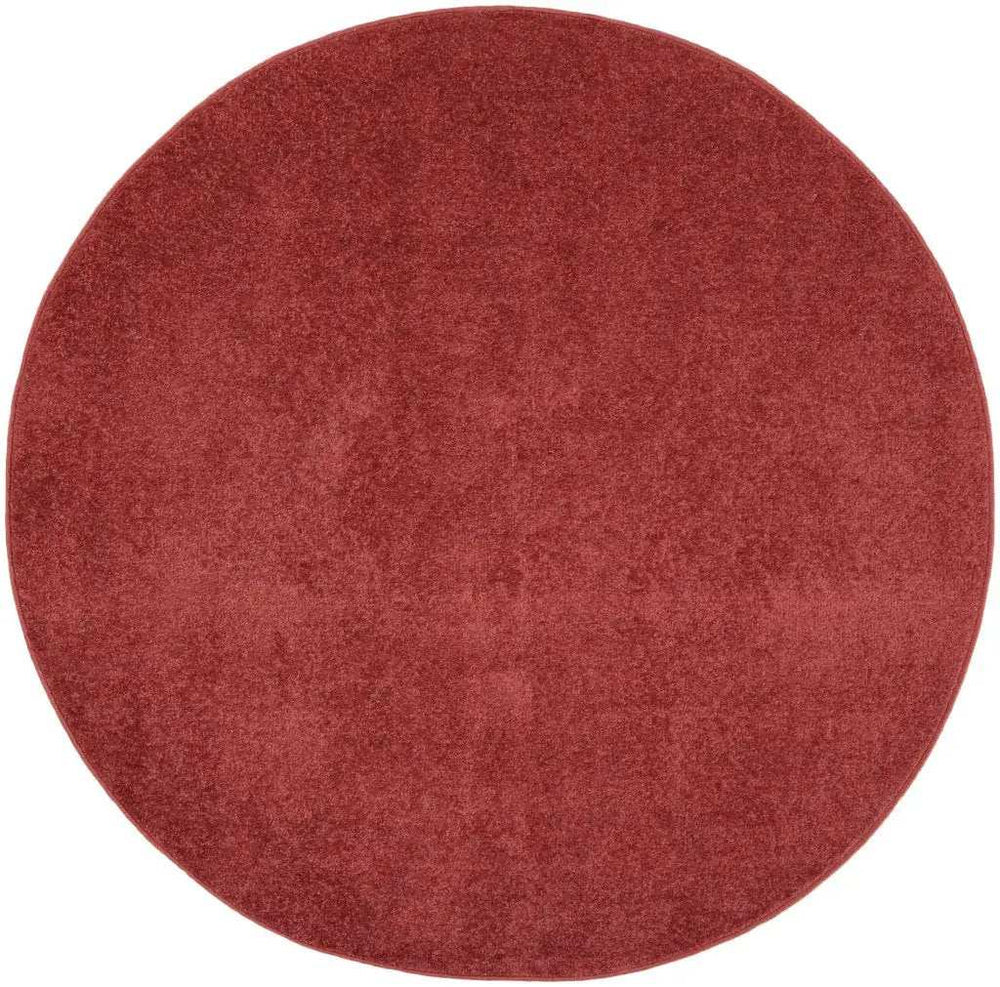 4' X 4' Brick Red Round Non Skid Indoor Outdoor Area Rug - Homeroots - Flyclothing LLC