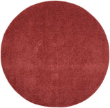 4' X 4' Brick Red Round Non Skid Indoor Outdoor Area Rug - Homeroots - Flyclothing LLC