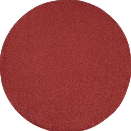 6' X 6' Brick Red Round Non Skid Indoor Outdoor Area Rug - Homeroots - Flyclothing LLC