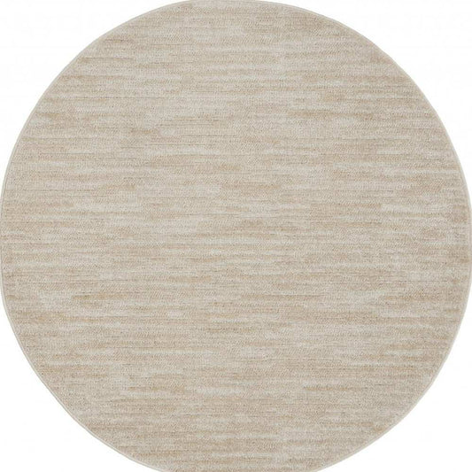 4' X 4' Ivory And Beige Round Non Skid Indoor Outdoor Area Rug - Homeroots - Flyclothing LLC