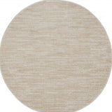 4' X 4' Ivory And Beige Round Non Skid Indoor Outdoor Area Rug - Homeroots - Flyclothing LLC