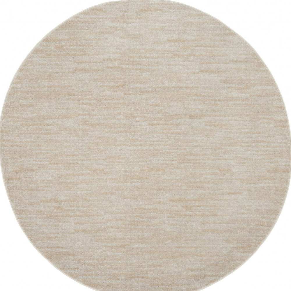 6' X 6' Ivory And Beige Round Non Skid Indoor Outdoor Area Rug - Homeroots - Flyclothing LLC