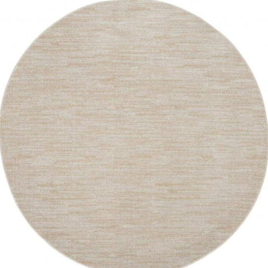 6' X 6' Ivory And Beige Round Non Skid Indoor Outdoor Area Rug - Homeroots - Flyclothing LLC