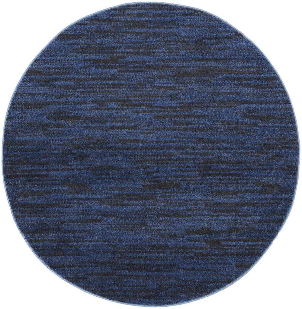 4' X 4' Midnight Blue Round Non Skid Indoor Outdoor Area Rug - Homeroots - Flyclothing LLC