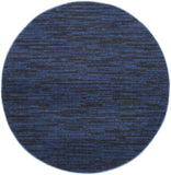 4' X 4' Midnight Blue Round Non Skid Indoor Outdoor Area Rug - Homeroots - Flyclothing LLC