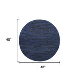 4' X 4' Midnight Blue Round Non Skid Indoor Outdoor Area Rug - Homeroots - Flyclothing LLC