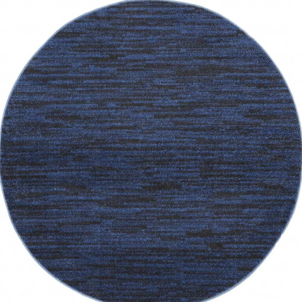 4' X 4' Midnight Blue Round Non Skid Indoor Outdoor Area Rug - Homeroots - Flyclothing LLC