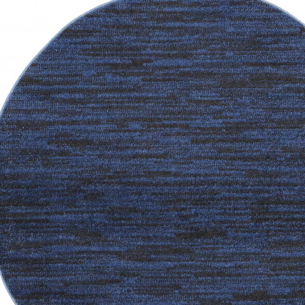 4' X 4' Midnight Blue Round Non Skid Indoor Outdoor Area Rug - Homeroots - Flyclothing LLC