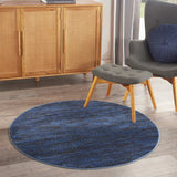 4' X 4' Midnight Blue Round Non Skid Indoor Outdoor Area Rug - Homeroots - Flyclothing LLC
