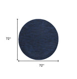 6' X 6' Midnight Blue Round Non Skid Indoor Outdoor Area Rug - Homeroots - Flyclothing LLC