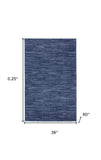 3' X 5' Navy Blue Non Skid Indoor Outdoor Area Rug - Homeroots - Flyclothing LLC