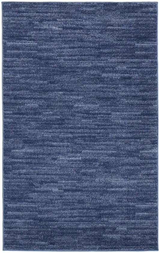 3' X 5' Navy Blue Non Skid Indoor Outdoor Area Rug - Homeroots - Flyclothing LLC