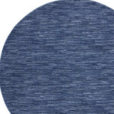 6' X 6' Navy Blue Round Non Skid Indoor Outdoor Area Rug - Homeroots - Flyclothing LLC