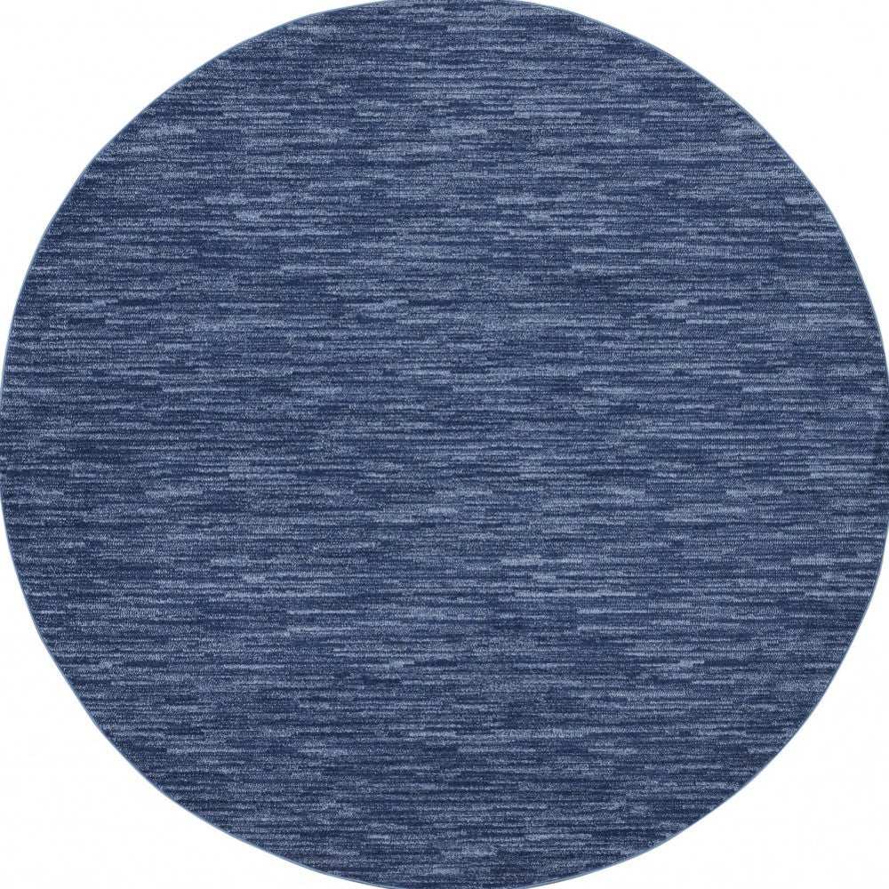 6' X 6' Navy Blue Round Non Skid Indoor Outdoor Area Rug - Homeroots - Flyclothing LLC