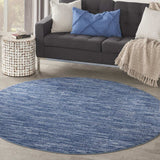 6' X 6' Navy Blue Round Non Skid Indoor Outdoor Area Rug - Homeroots - Flyclothing LLC