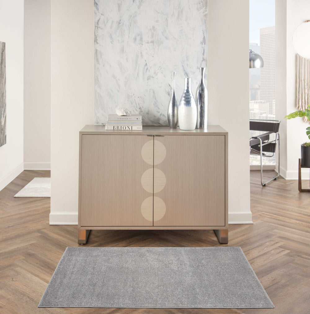 3' X 5' Silver Grey Non Skid Indoor Outdoor Area Rug - Homeroots - Flyclothing LLC