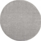 4' X 4' Silver Grey Round Non Skid Indoor Outdoor Area Rug - Homeroots - Flyclothing LLC