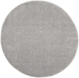 4' X 4' Silver Grey Round Non Skid Indoor Outdoor Area Rug - Homeroots - Flyclothing LLC
