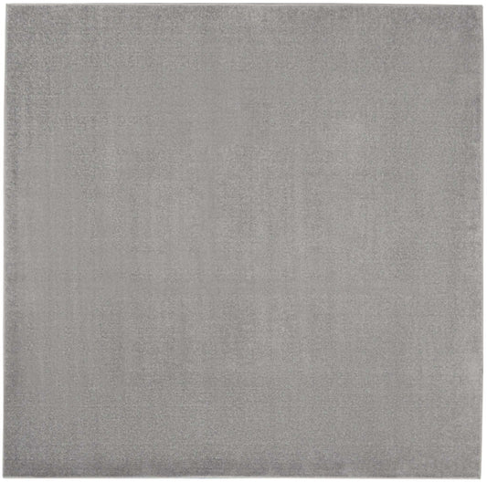 5' X 5' Silver Grey Square Non Skid Indoor Outdoor Area Rug - Homeroots - Flyclothing LLC