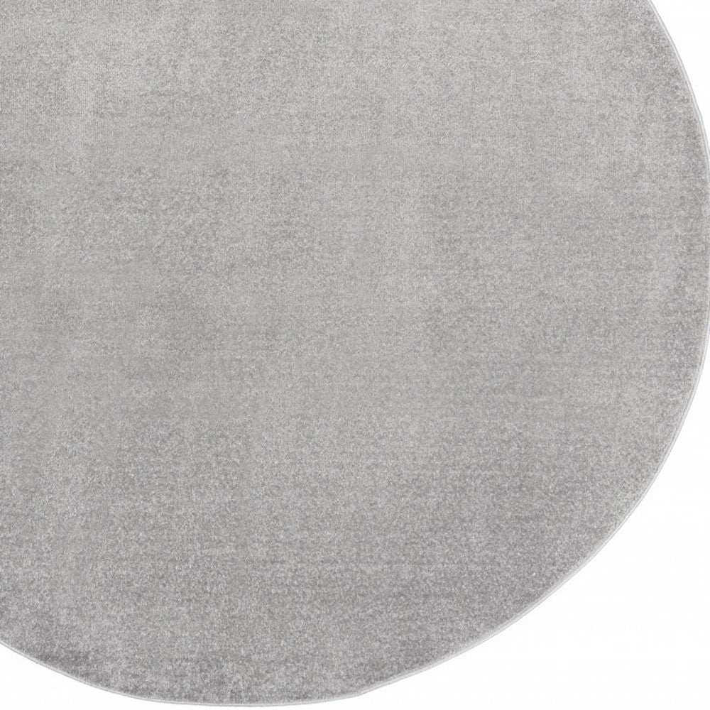 6' X 6' Silver Grey Round Non Skid Indoor Outdoor Area Rug - Homeroots - Flyclothing LLC