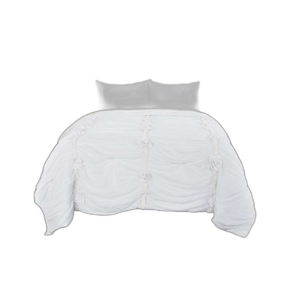 White Queen 100% Cotton 300 Thread Count Machine Washable Down Alternative Comforter - Homeroots - Flyclothing LLC