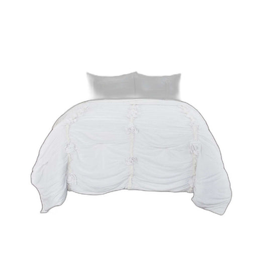 White Queen 100% Cotton 300 Thread Count Machine Washable Down Alternative Comforter - Homeroots - Flyclothing LLC