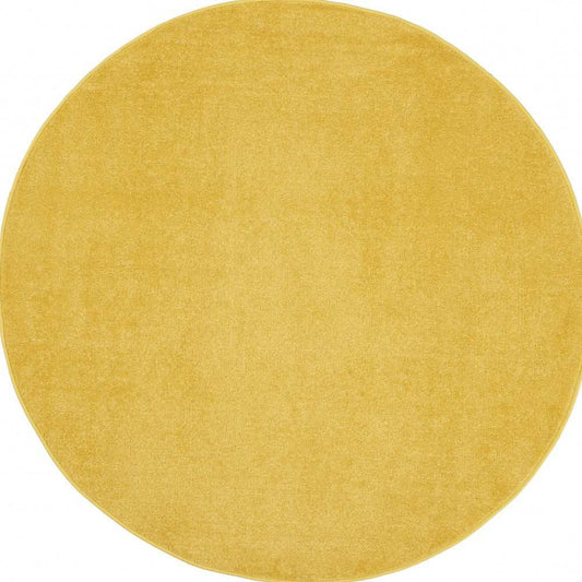 4' X 4' Yellow Round Non Skid Indoor Outdoor Area Rug - Homeroots - Flyclothing LLC