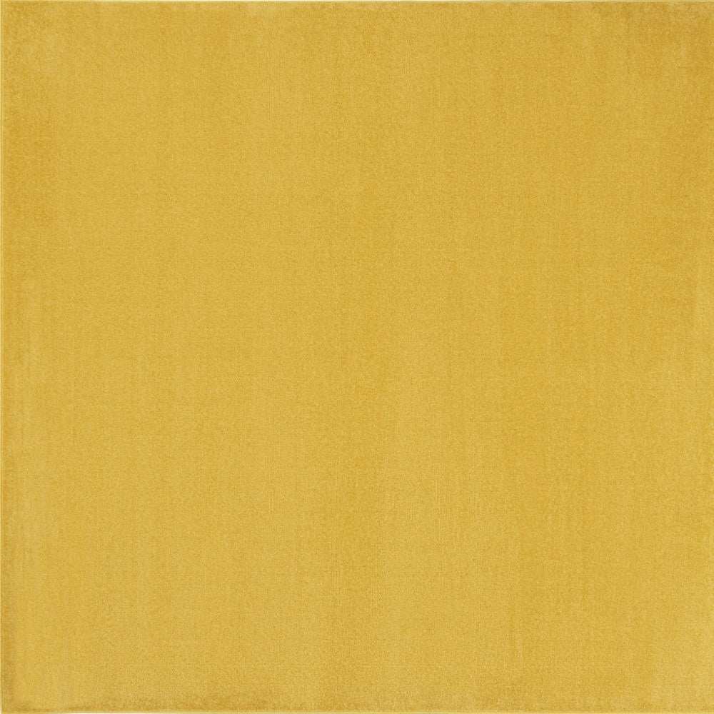 5' X 5' Yellow Square Non Skid Indoor Outdoor Area Rug - Homeroots - Flyclothing LLC