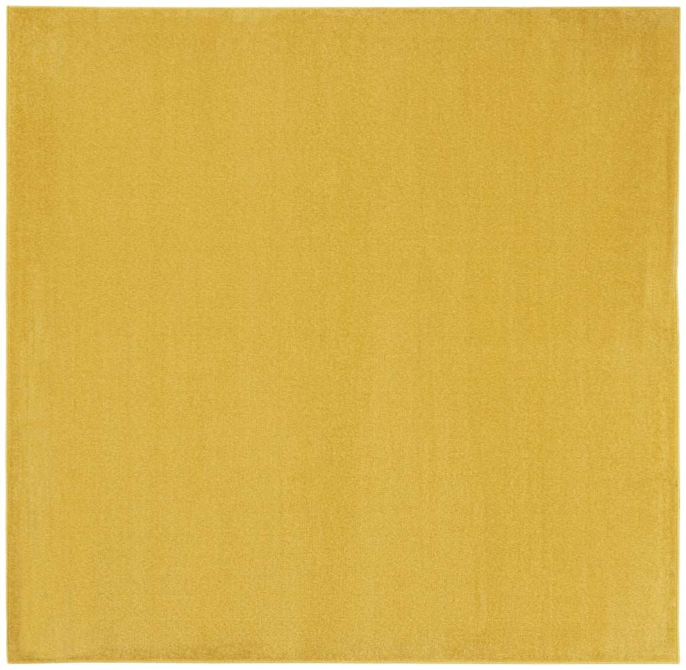 5' X 5' Yellow Square Non Skid Indoor Outdoor Area Rug - Homeroots - Flyclothing LLC