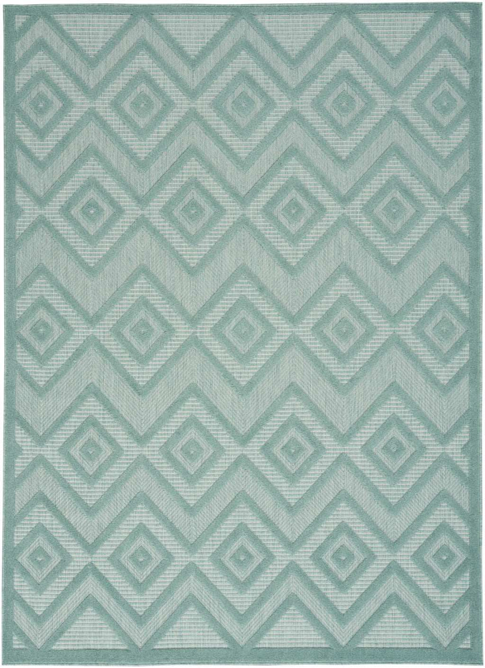 4' X 6' Aqua And Teal Argyle Indoor Outdoor Area Rug - Homeroots - Flyclothing LLC