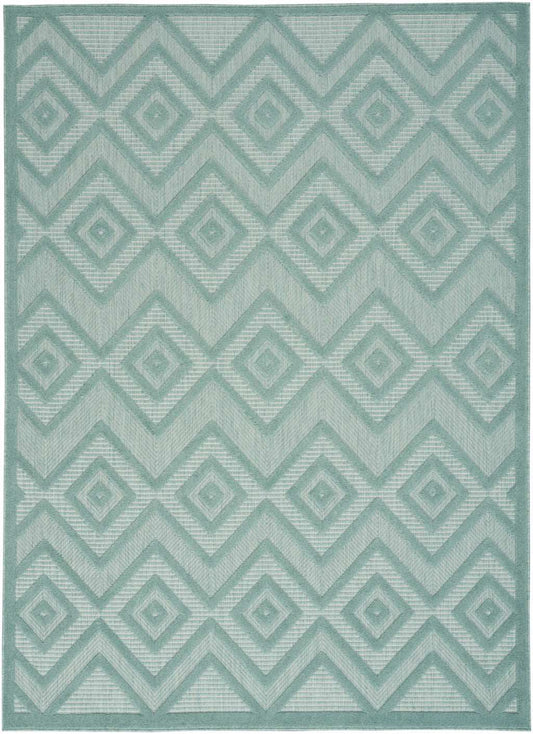 4' X 6' Aqua And Teal Argyle Indoor Outdoor Area Rug - Homeroots - Flyclothing LLC