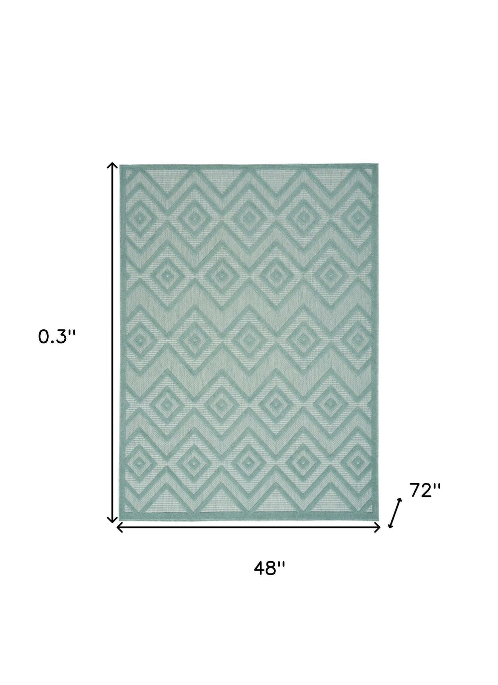 4' X 6' Aqua And Teal Argyle Indoor Outdoor Area Rug - Homeroots - Flyclothing LLC
