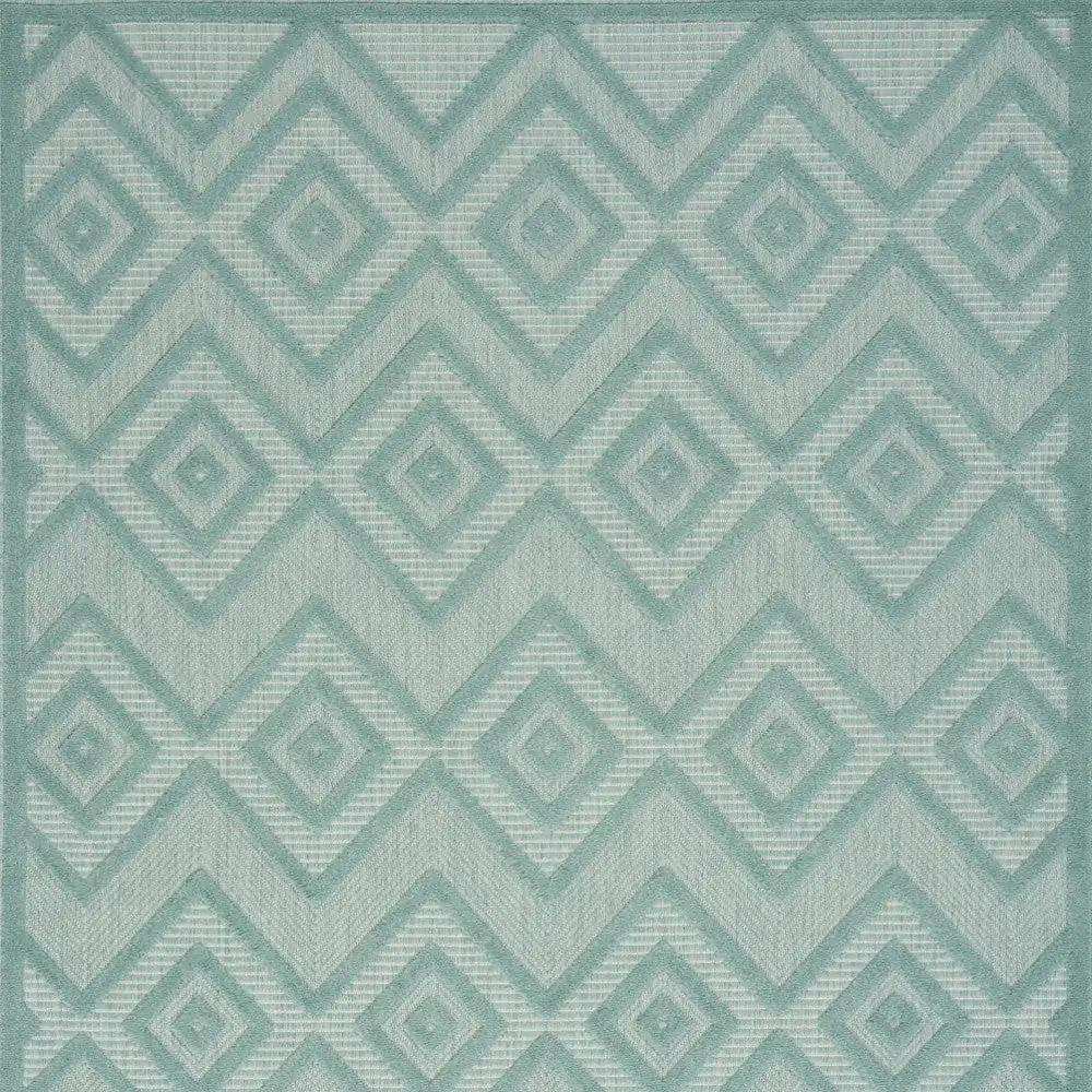 4' X 6' Aqua And Teal Argyle Indoor Outdoor Area Rug - Homeroots - Flyclothing LLC