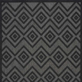 4' X 6' Charcoal Black Argyle Indoor Outdoor Area Rug - Homeroots - Flyclothing LLC