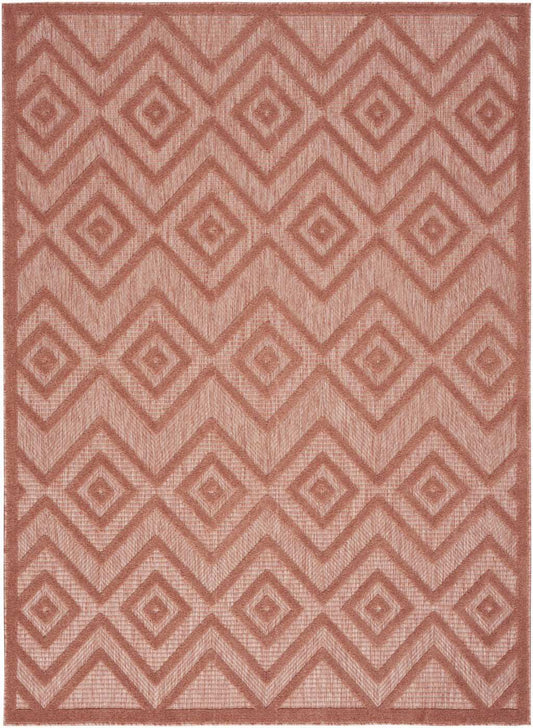 4' X 6' Coral Orange Argyle Indoor Outdoor Area Rug - Homeroots - Flyclothing LLC