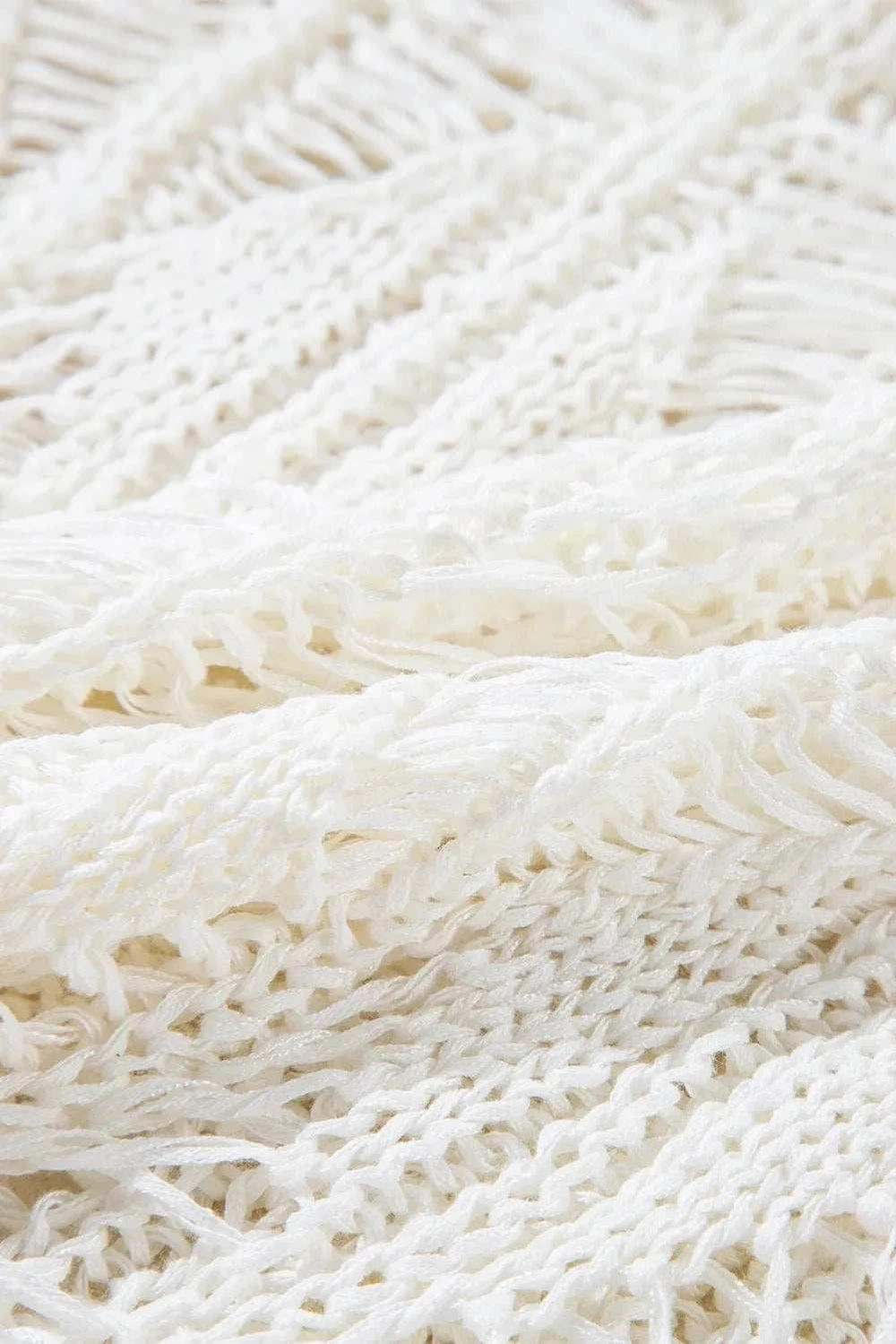 Cutout Round Neck Long Sleeve Knit Cover Up - Trendsi - Flyclothing LLC