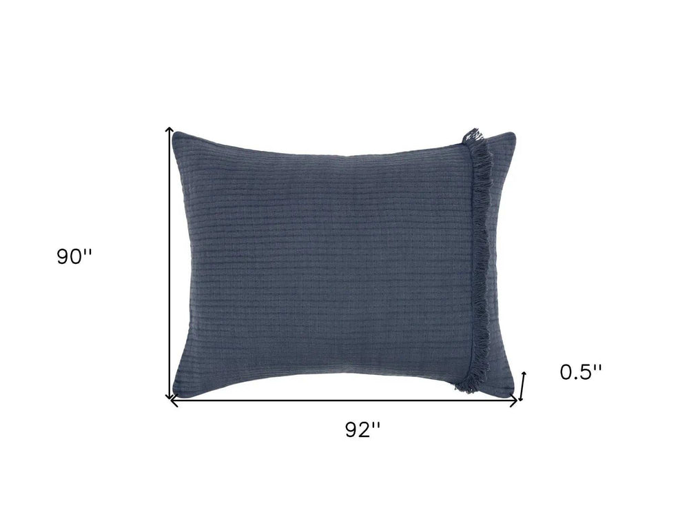 Indigo Queen 100% Cotton 300 Thread Count Machine Washable Down Alternative Comforter - Homeroots - Flyclothing LLC