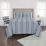 Multi Blues King 100% Cotton 300 Thread Count Machine Washable Down Alternative Comforter - Homeroots - Flyclothing LLC
