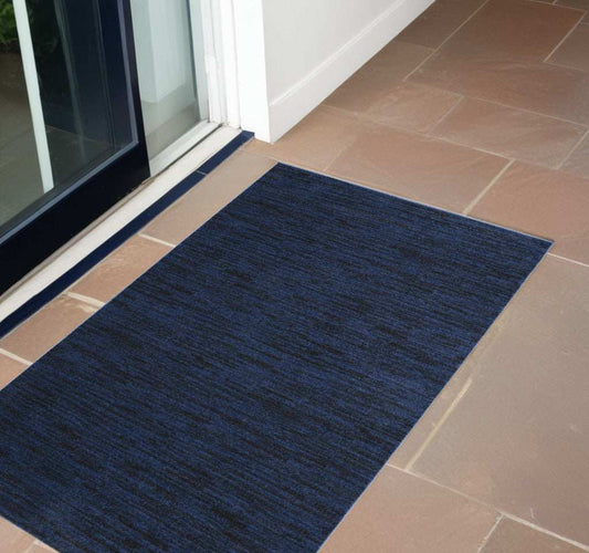 2' X 4' Midnight Blue Stain Resistant Indoor Outdoor Area Rug - Homeroots - Flyclothing LLC