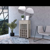 Light Gray Rolling Bar Cart With Wine Storage - Homeroots - Flyclothing LLC