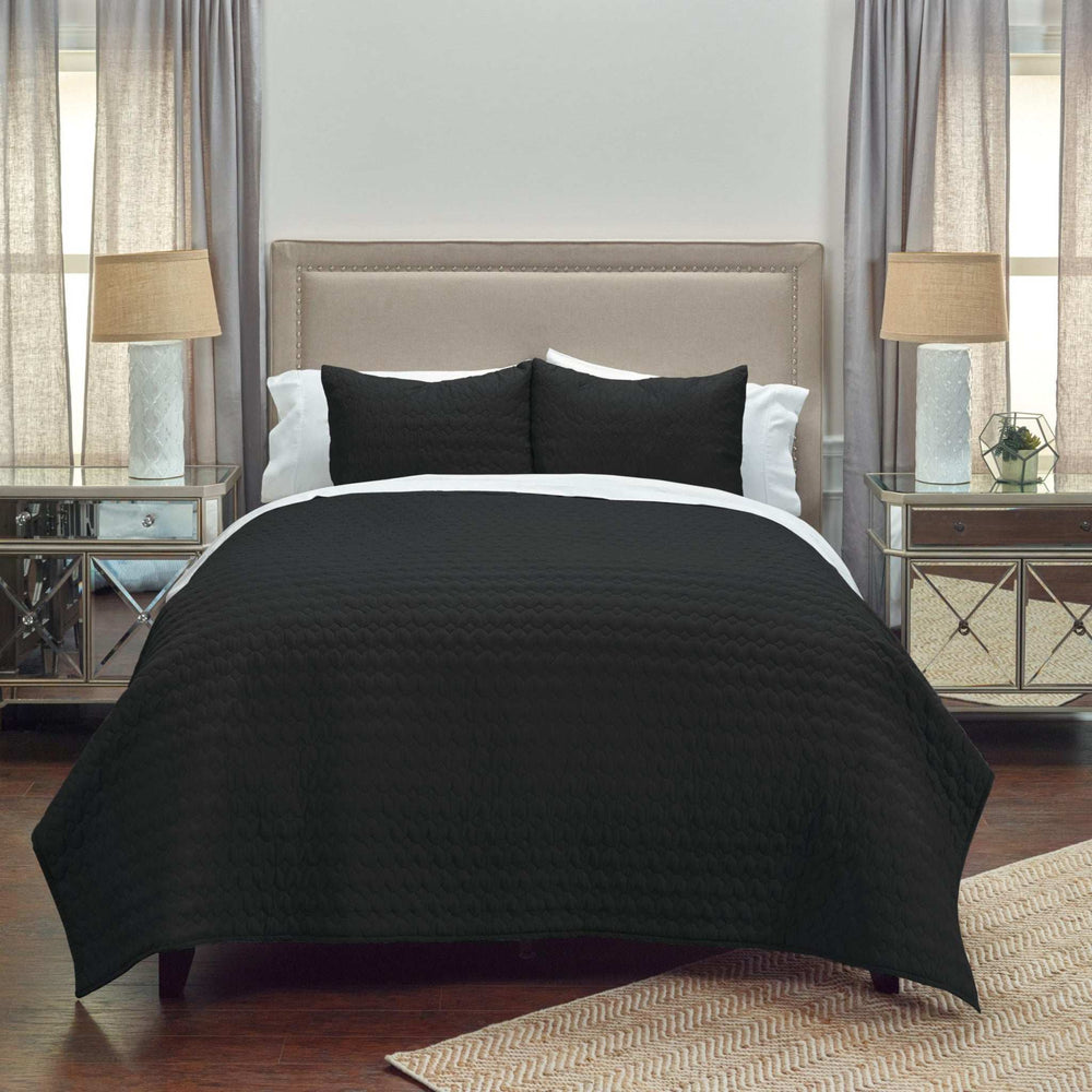 Black Queen 100% Cotton 300 Thread Count Machine Washable Down Alternative Comforter - Homeroots - Flyclothing LLC