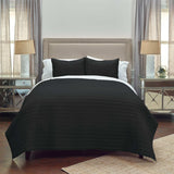 Black Twin 100% Cotton 300 Thread Count Machine Washable Down Alternative Comforter - Homeroots - Flyclothing LLC