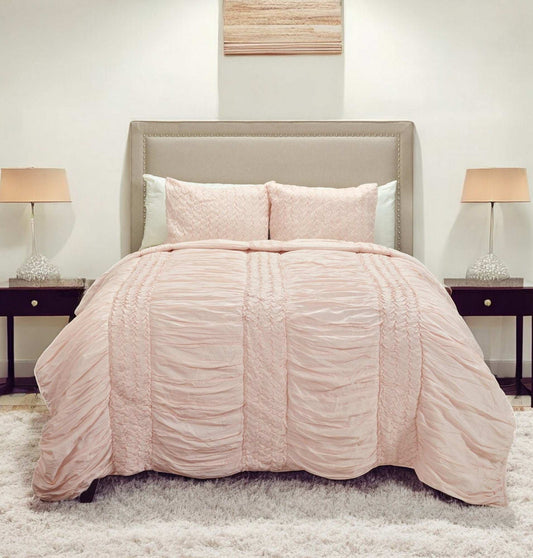 Pink King 100% Cotton 300 Thread Count Machine Washable Down Alternative Comforter - Homeroots - Flyclothing LLC