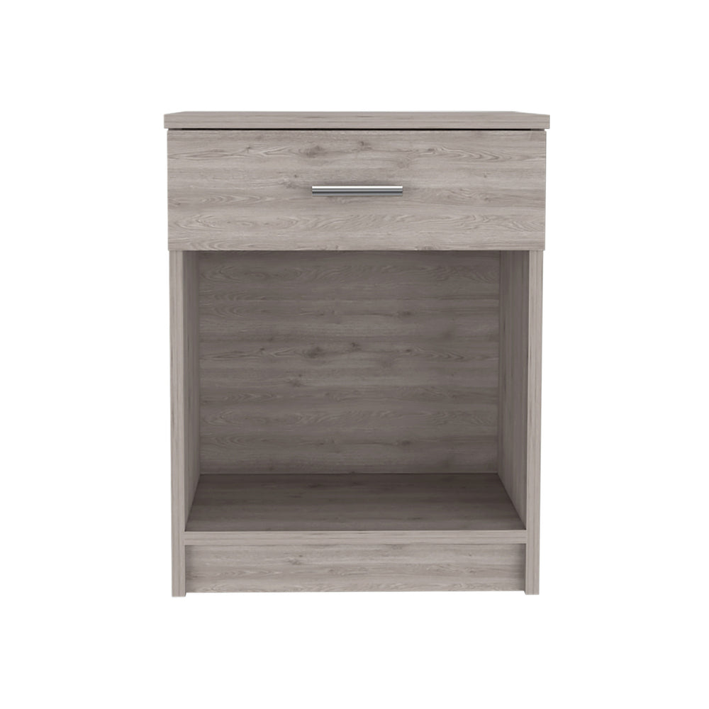 22" Light Gray One Drawer Faux Wood Nightstand - Homeroots - Flyclothing LLC