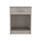 22" Light Gray One Drawer Faux Wood Nightstand - Homeroots - Flyclothing LLC