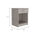 22" Light Gray One Drawer Faux Wood Nightstand - Homeroots - Flyclothing LLC
