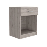 22" Light Gray One Drawer Faux Wood Nightstand - Homeroots - Flyclothing LLC