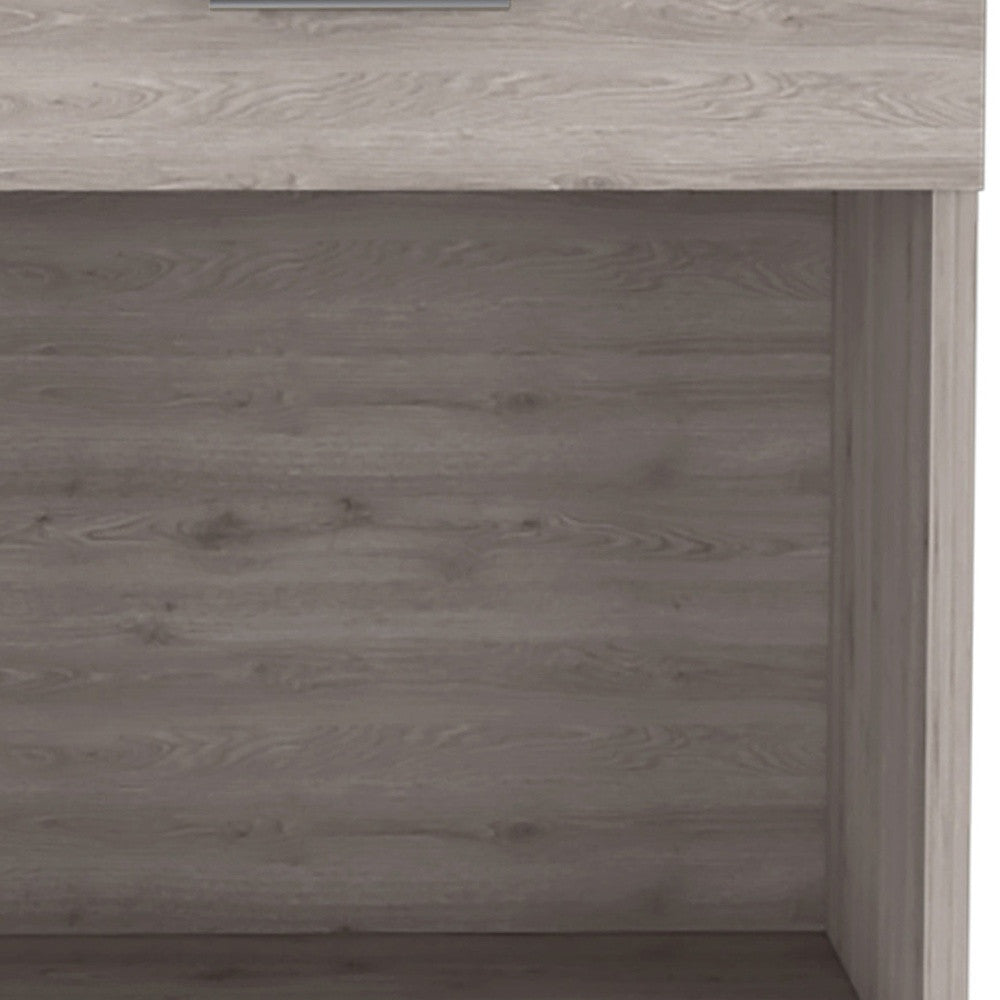 22" Light Gray One Drawer Faux Wood Nightstand - Homeroots - Flyclothing LLC