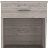 22" Light Gray One Drawer Faux Wood Nightstand - Homeroots - Flyclothing LLC