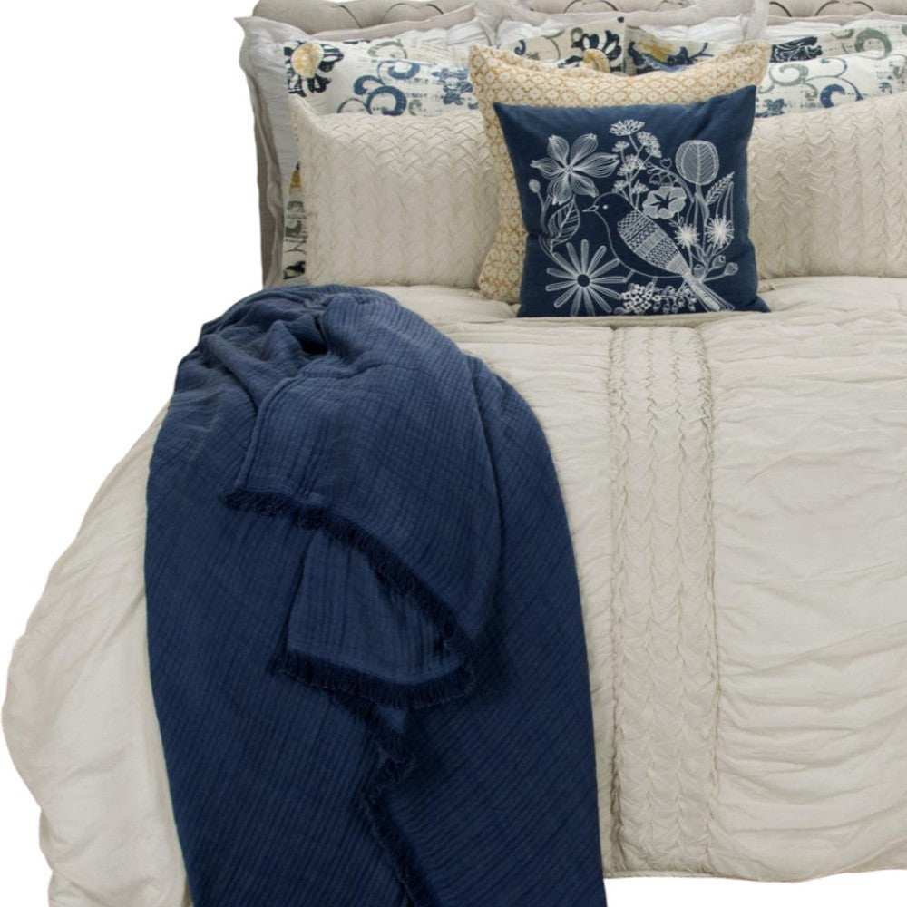 Natural Twin 100% Cotton 300 Thread Count Washable Down Alternative Comforter - Homeroots - Flyclothing LLC